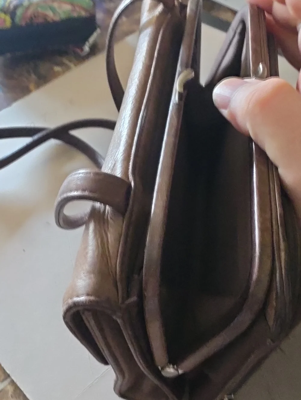 Fossil Brown Leather Messenger Crossbody